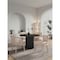 Manhattan Comfort 5-Piece Hathaway 47.24 Round Dining Set in Black with 4 Palmer Dining Armchairs in Gold Dust 4-DT03DC088AR-BKGD - alternate 1